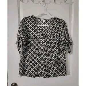 Charter Club 100% Linen Women's Blouse Top Short Sleeve Size S